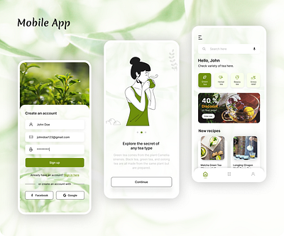 Choose your own tea(E-commerce project) application figma graphic design illustration mobile ui ux visuals