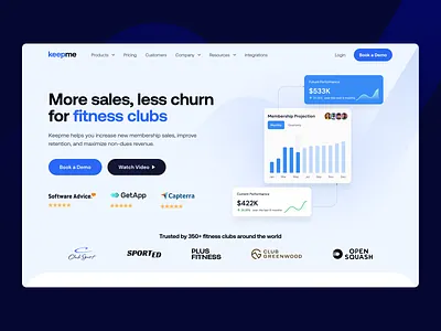 Keepme.ai Website Design blue hero web design website