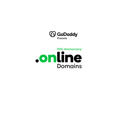 Logo for GoDaddy '.Online' Domains on it's 10th anniversary .online domain design godaddy logo