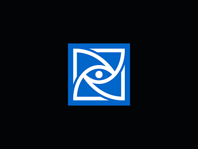 EXIMER branding design emblem eye fylfot gaze geometric graphic design icon identity illustration logo logo design logotype look mark see square symbol vision