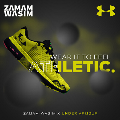 Sports Shoes Poster Design adobe photoshop branding design graphic design poster design sport design typography under armour
