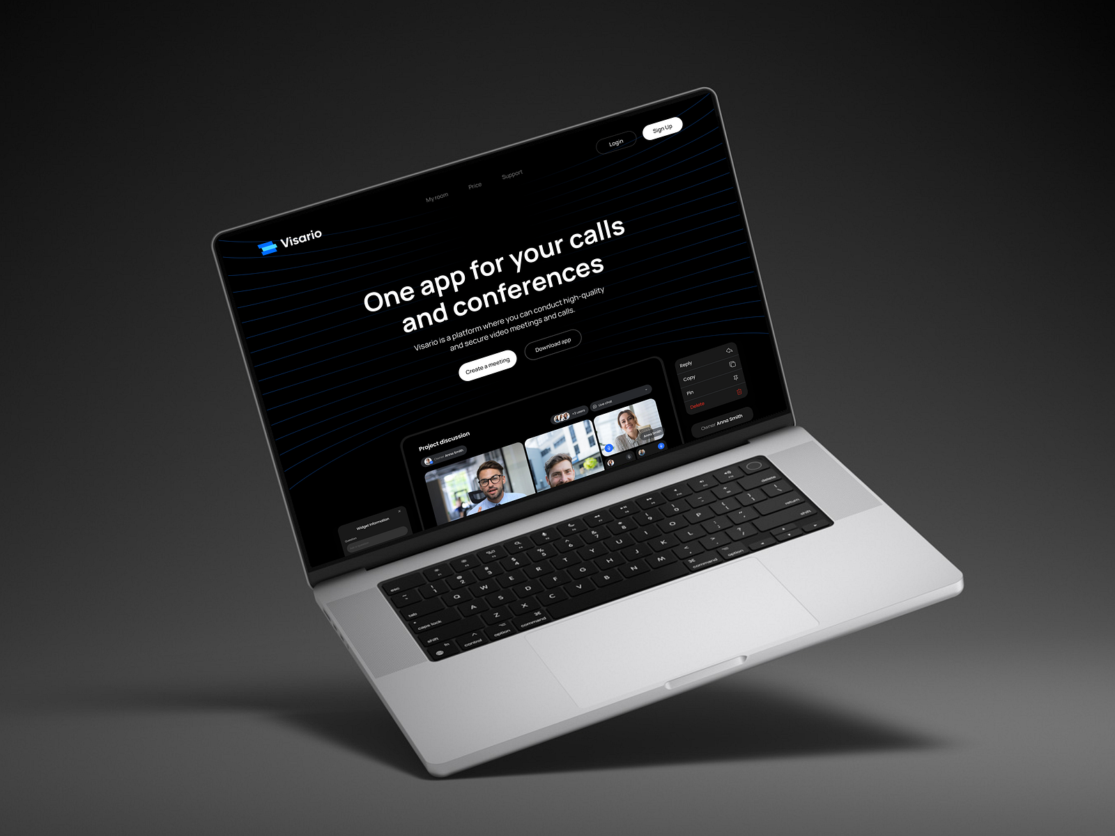 Visario - Landing page for the video conferencing platform by Outcrowd ...