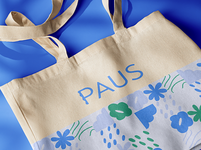 PAUS - Tote Design bag brand design branding calm cosmetics graphic design logo pattern pause tote design visual identity wellness