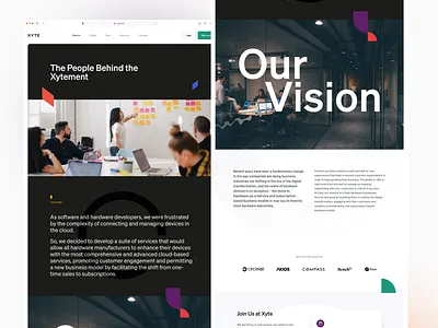 Xyte - About us about us branding cloud landing page servers team ui ux ux desugn website