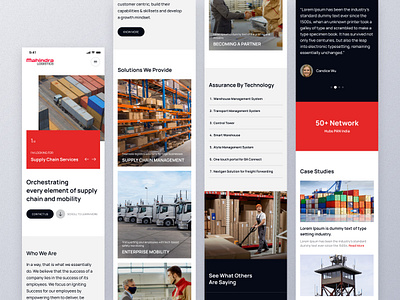 Mahindra Logistics - Responsive Design clean creative design interface landing page layout design minimal mobile mobile website responsive responsive website ui ux web web design website