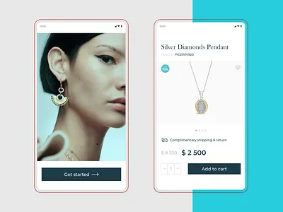 Jewelry Ecommerce UI design ecommerce figma gold interface jewelry mobile silver ui