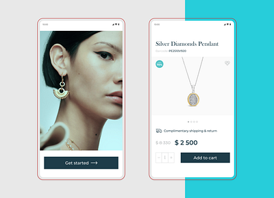 Jewelry Ecommerce UI design ecommerce figma gold interface jewelry mobile silver ui