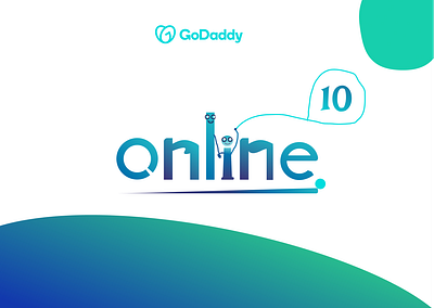 10th Online Anniversary Logo blue challenge godaddy logo online playoff