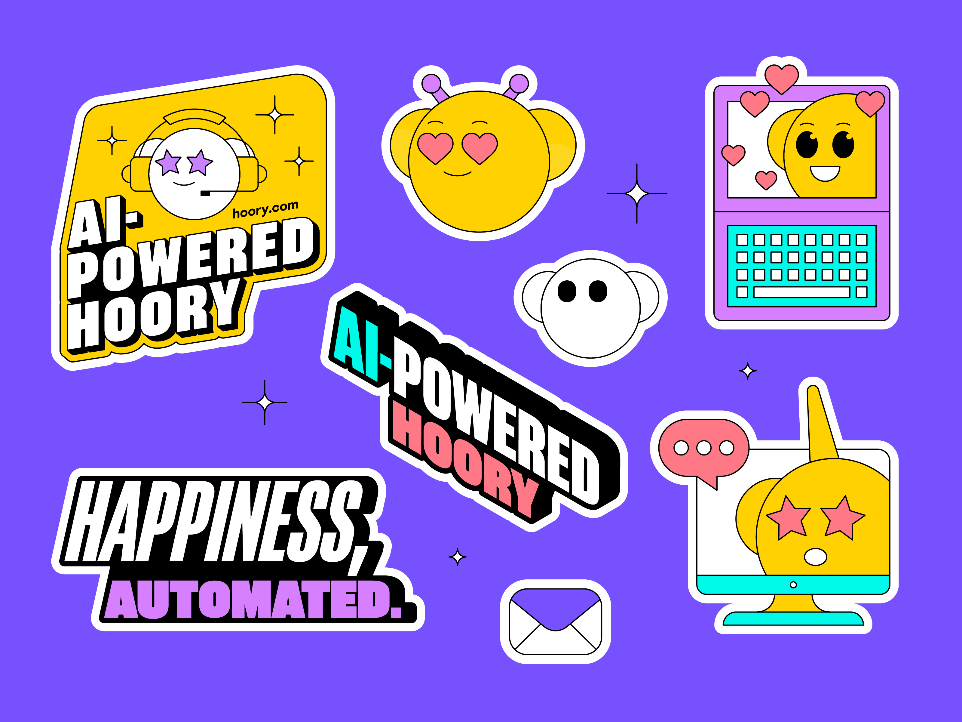 Stickers Set for Hoory ai ai customer support armenia character design colorful design graphic design graphicdesign illustration illustration design lineart sticker sticker collection sticker design sticker set ui vector vectorart visualgraphics