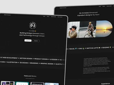 Bie - Framer Portfolio Template cms creatives dark mode design designers figma framer interaction landing page minimalist portfolio showcase site template ui ui design ux website work worldwide