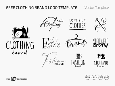 Free Clothing Brand Logo Template ai apparel branding brandlogo clothing clothinglogo eps free freebie logo logos logotype photoshop png psd template templates