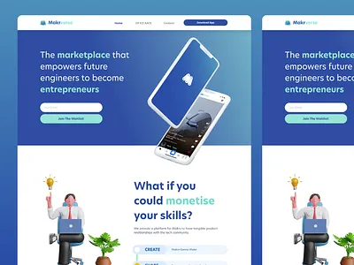 Makrverse - Web3 Landing Page 3d animation branding graphic design logo motion graphics ui