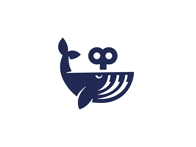 Clockwork Whale Logo animal brand branding clockwork for sale logo mark music nagual design ocean piano whale