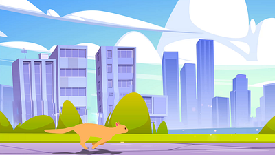cat in the city 2d after effect animation motion graphics