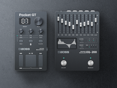 Boss Guitar Effects Processor design figma guitar illustration interface music neumorphic neumorphism product skeuomorphic skewmorphic skewmorphism sound soundbox