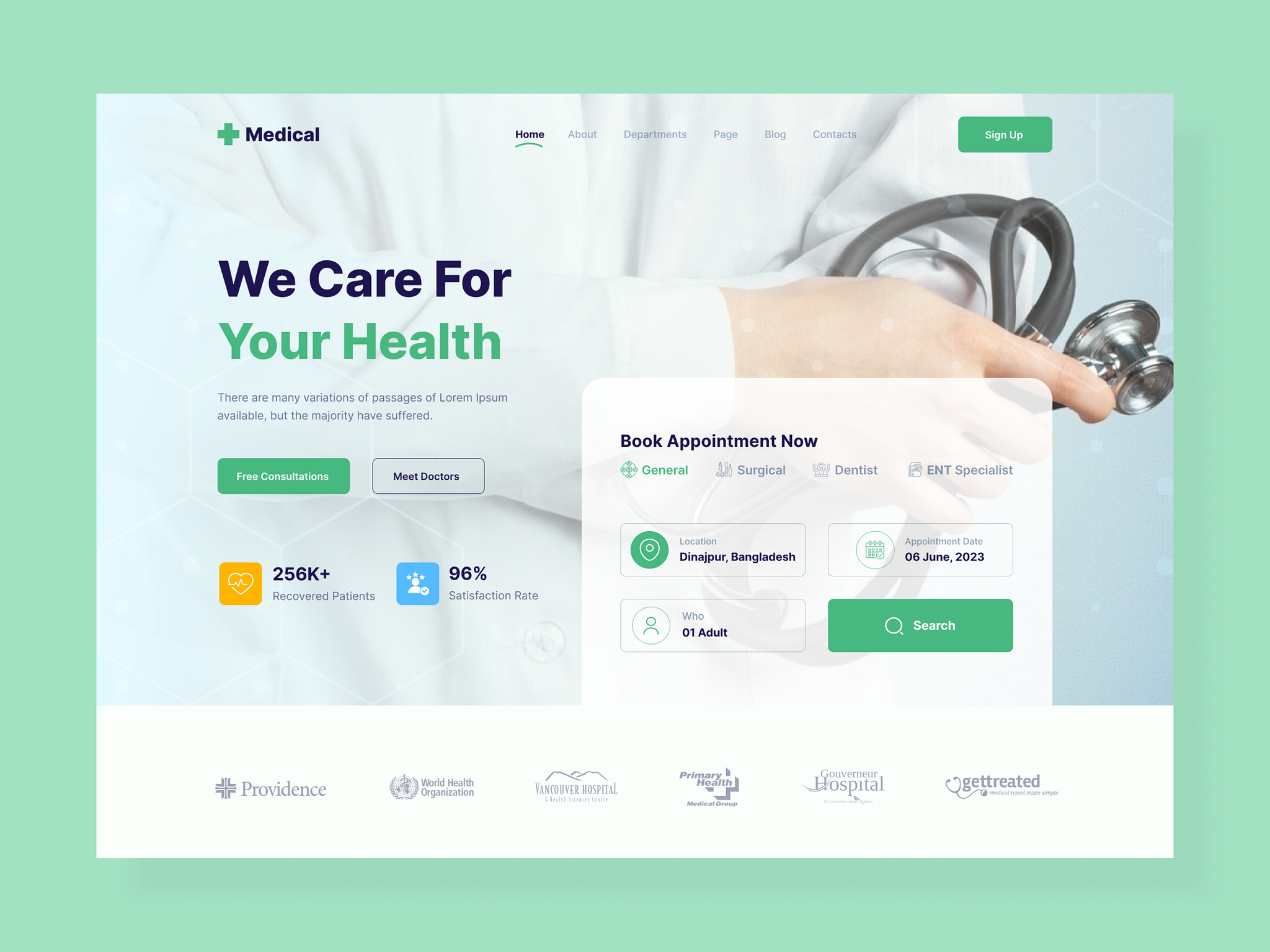 Healthcare Header Concept by AB Siddik on Dribbble