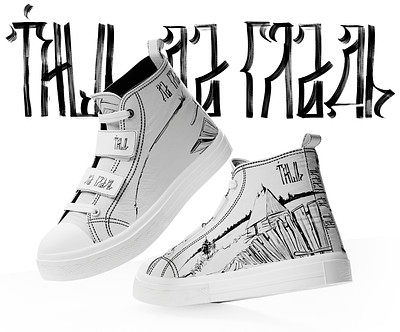 Shoe collab! Fashion is my profession collaboration converse countryside graphic design illustration ink drawing ked shoe