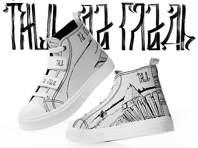 Shoe collab! Fashion is my profession collaboration converse countryside graphic design illustration ink drawing ked shoe