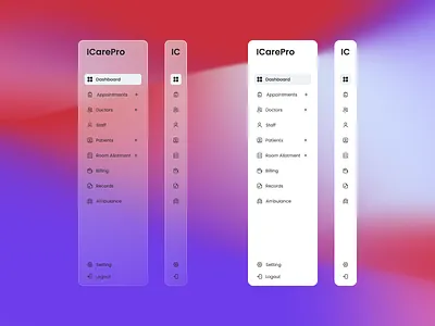 Sidebar Navigation - Glassmorphism VisionOS Visual Style apple vision pro appleevent applevisionpro design dribbble glassmorphism graphic design navigation side bar side nav sidebar sidenav transparent ui ui design ux visionos wwdc23