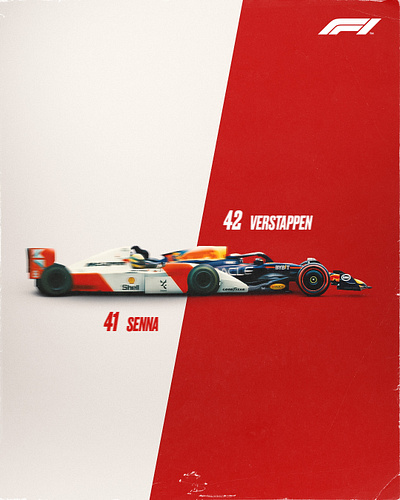 Ayrton Senna x Max Verstappen artwork design digital f1 graphic design motorsport photoshop poster print racing