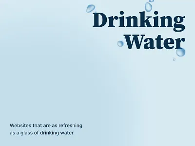 Drinking Water banner calm cover desktop sustainable water website