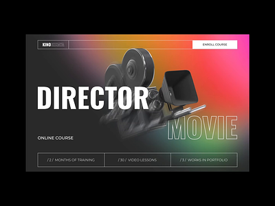 Animated Landing Page "Director Movie" animation design motion motion design motion graphics ui web website анимация пользовательский интерфейс
