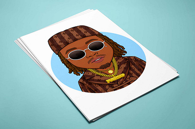 Cartoon character of an African man with sunglass 2d african animation black skin boy cartoon character character design cute details drawing fiverr freestyle gerdoo graphic design happy illustration logo man