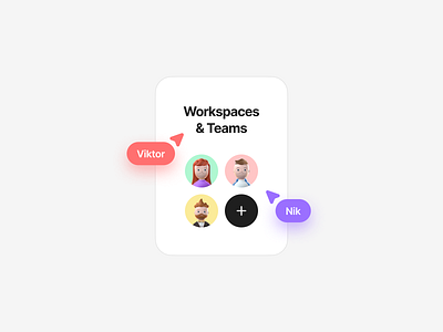 Workspaces app avatars banner cursore design flowmapp inprogress interaction product design promo team ui uidesign users workspace