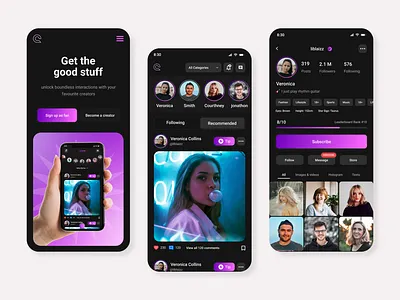 Cgram | App concept for content creators app app design app designer application dark app dark theme designer mobile mobile app mobile app design mobile ui pink ui design ui designer uiux user interface ux design ux designer ux ui designer