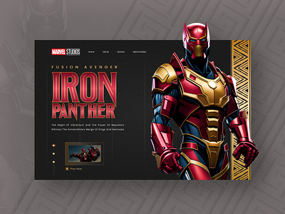 Iron Panther Marvel Character Web Concept UI Design 3d app app ui design branding creative design designer graphic design graphics illustration logo marketing ui ui design uidesign uiuxdesign vector web website ui webui