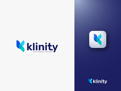 klinity logo branding clean design graphic design logo medical medical logo medical network modern