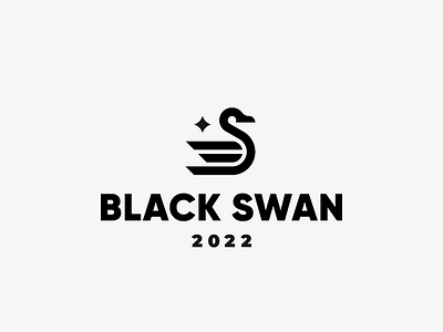 Black Swan bird design logo svan