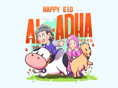 Eid Al-adha 1444 H 1444h art cartoon character illustration characters children book comic illustration design digital drawing eid eid al adha eid mubarak illustration procreate qurban qurbani