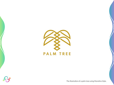 Palm Tree Logo beach brand design brand designer coconut gold line logo design logo designer logo for sale logo idea logo inspiration logomark logotype luxurious luxury monoline nature palm tree tree zzoe iggi