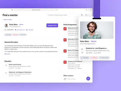 Djema. Find a mentor dashboard desktop design e learning education learning online platform school ui university ux web design website