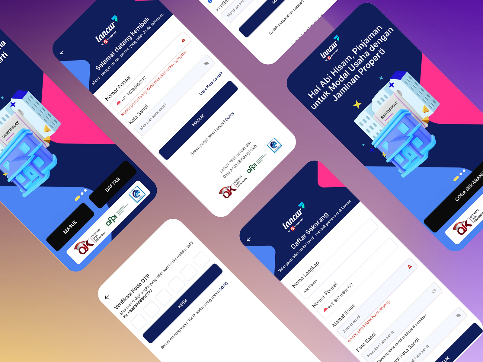 Login and Register Redesign (Lancar) | Fintech App by abi hisam on Dribbble