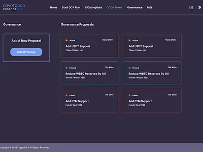 CDCA Governance branding design ui
