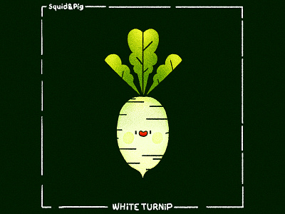 White Turnip - HARVEST ROOTS cute illustration kawaii stickers turnip vector