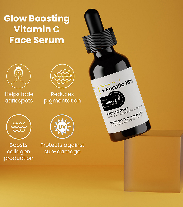 Vitamin C + E + Ferulic 16 Serum by Vandyke India on Dribbble