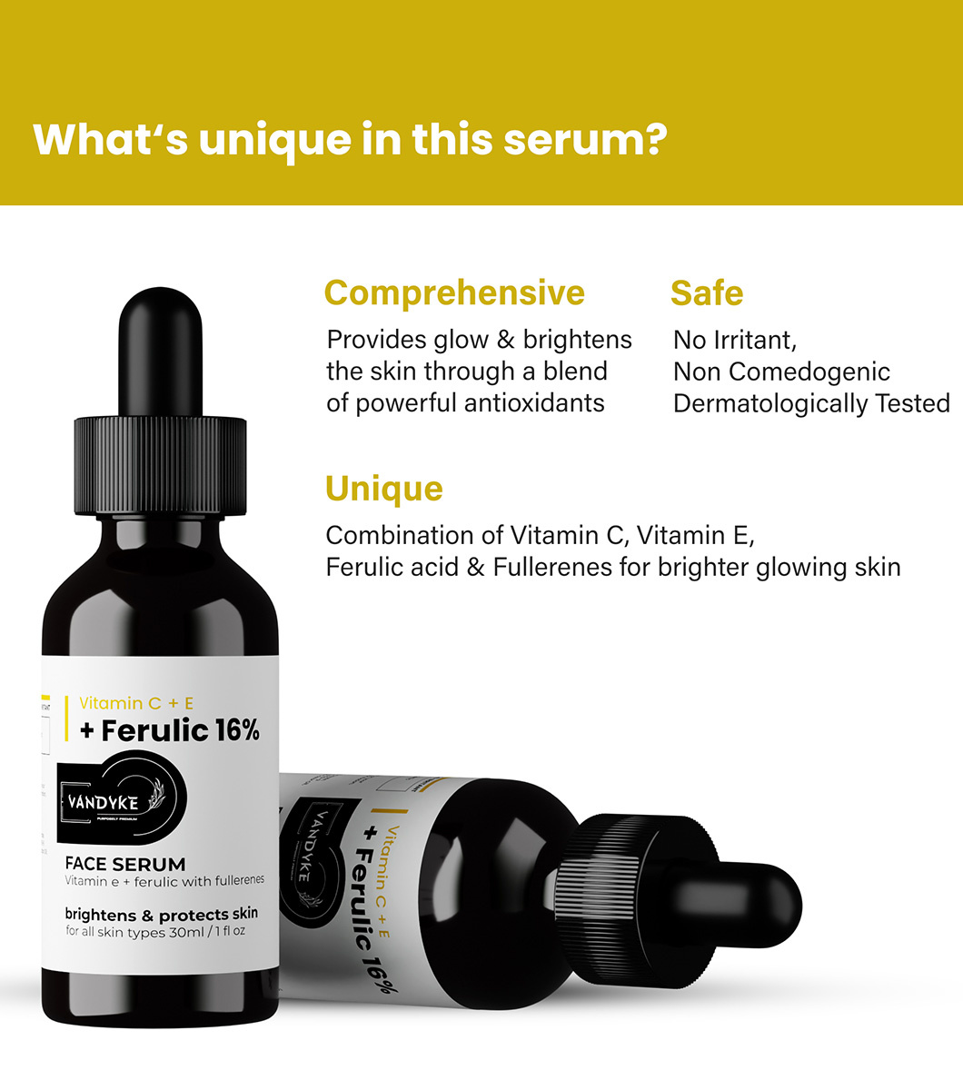 Vitamin C + E + Ferulic 16 Serum by Vandyke India on Dribbble