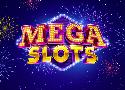 Mega Slots Splash casino gambling header high quality illustration las vegas logo logotype slots splash ui