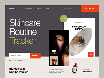 Skintel Website design interface product service startup ui ux web website