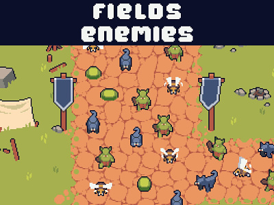 Free Field Enemies Pixel Art for Tower Defense 2d asset assets character enemy fantasy game game assets gamedev indie game monster monsters pixel pixelart pixelated rpg sprite sprites spritesheet towerdefense