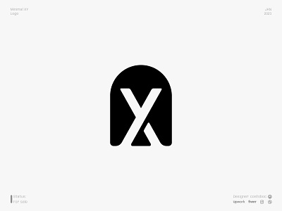 Minimal XY logo (for sale) branding design icon logo logodesign logotype minimal vector x xy y yx