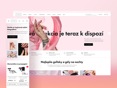 Mistero Milano Slovakia - Online Store for Nail Products beauty clean colors design graphic design minimal mobile mobile ui modern nails pink shop simple store ui ux web website