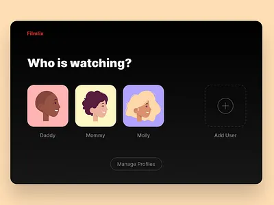 Select User Type 064 64 account challenge daily ui 064 dailyui dailyui064 design mockup netflix redesign select user type streaming tv ui uiux user user profile website