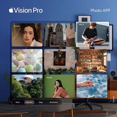 Apple vision pro photo gallery concept applevisionpro conceptdesign graphic design userinterface
