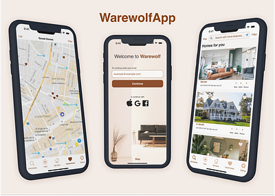 Warewolf- Real estate app design design figma mobile design real estate ui ux