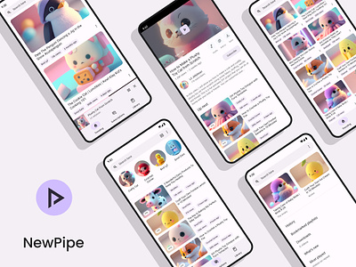 NewPipe - FOSS YouTube Client android app design material design material you mobile newpipe redesign streaming ui uiux video youtube