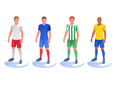 3d illustration of several football (succer) players. 3d design football illustration soccer sport